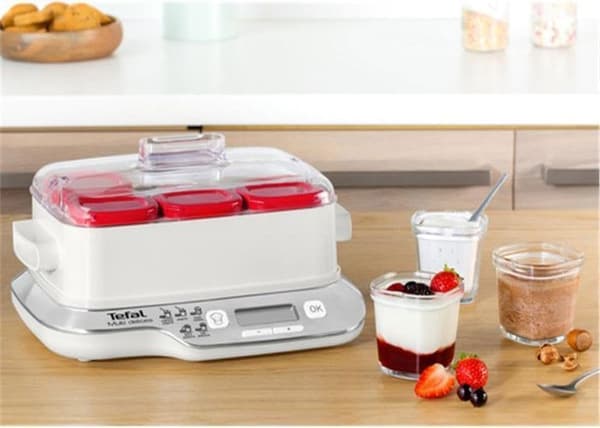 Yoghurtmaskin - Tefal - YG660132 - 6 kastruller - Tål diskmaskin - Vit