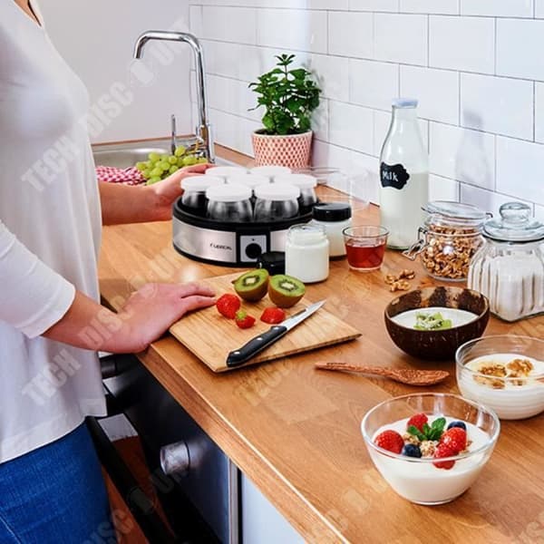 TD® helautomatisk hushållsyoghurtmaskin, stor kapacitet 1,26L, 7 minuters kopp, risvinyoghurtmaskin