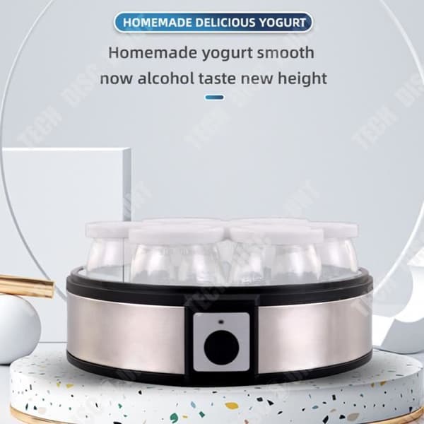 TD® helautomatisk hushållsyoghurtmaskin, stor kapacitet 1,26L, 7 minuters kopp, risvinyoghurtmaskin