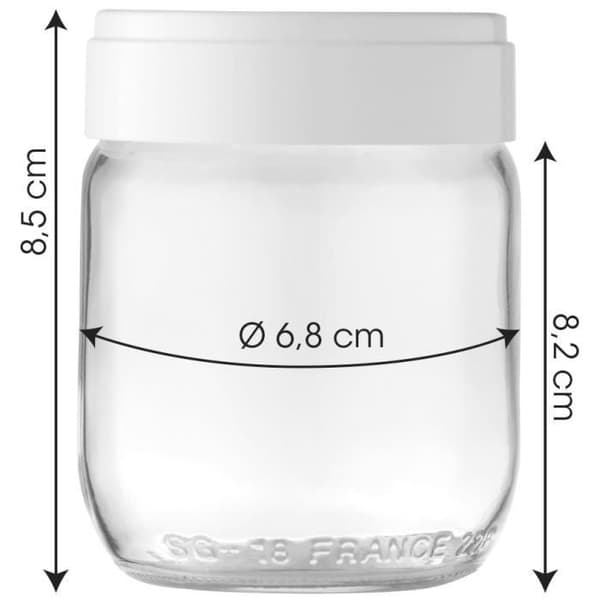 LAGRANGE Set med 9 yoghurtgrytor - 430301 - 185 g - Transparent och vit