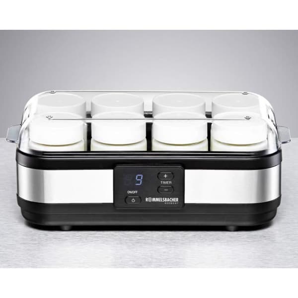 Rommelsbacher JG 40 yoghurtmaskin - Rostfritt stål-svart - 8 kastruller - 40 watt
