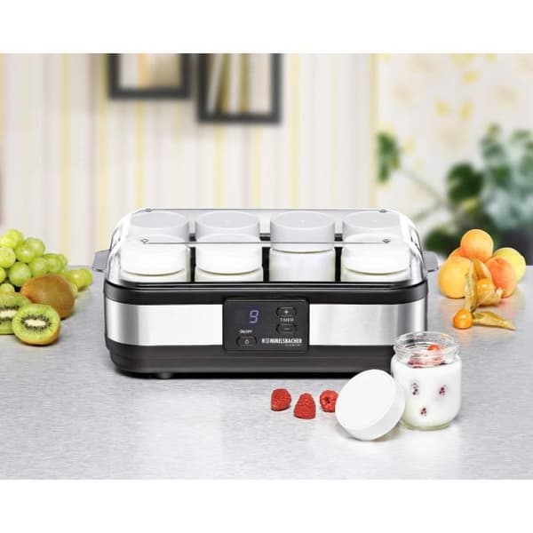 Rommelsbacher JG 40 yoghurtmaskin - Rostfritt stål-svart - 8 kastruller - 40 watt