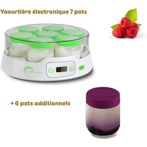 Yoghurtmaskin - LITTLE BALANCE - Digital - 7 burkar + 6 extra burkar