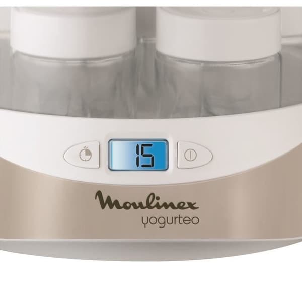 MOULINEX YG231E32 Yogurteo yoghurtmaskin - 7 glasburkar - Silver och vit