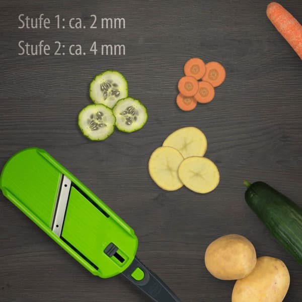 Borner Multi Dicer & Slicer grøntsags rivemaskine frugt pålæg mini pålæg julienne pålæg løg snitter tynde striber frugt og grønt pålæg grøn/grå