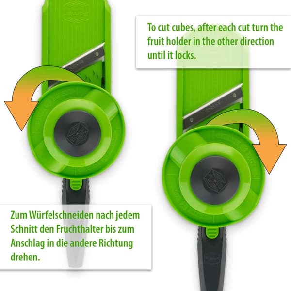 Borner Multi Dicer & Slicer grøntsags rivemaskine frugt pålæg mini pålæg julienne pålæg løg snitter tynde striber frugt og grønt pålæg grøn/grå