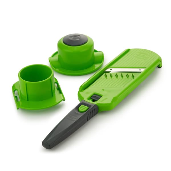 Borner Multi Dicer & Slicer grøntsags rivemaskine frugt pålæg mini pålæg julienne pålæg løg snitter tynde striber frugt og grønt pålæg grøn/grå