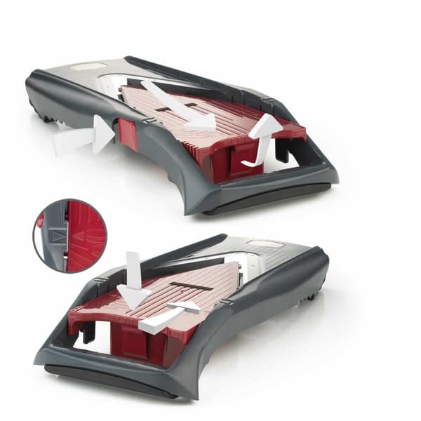 Borner Vital grönsaksskärare basset röd/svart, med dressingfunktion, inkl mandolin, frukthållare, marineringsrulle, insats