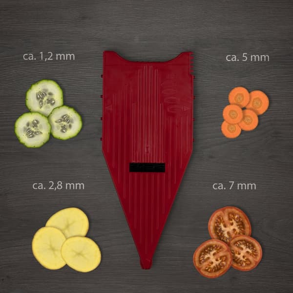 Borner Vital grøntsagsskærer startsæt rød/sort, med dressing funktion, inkl. mandolin, frugtholder, dressing, 2x knivindsatser, slider box