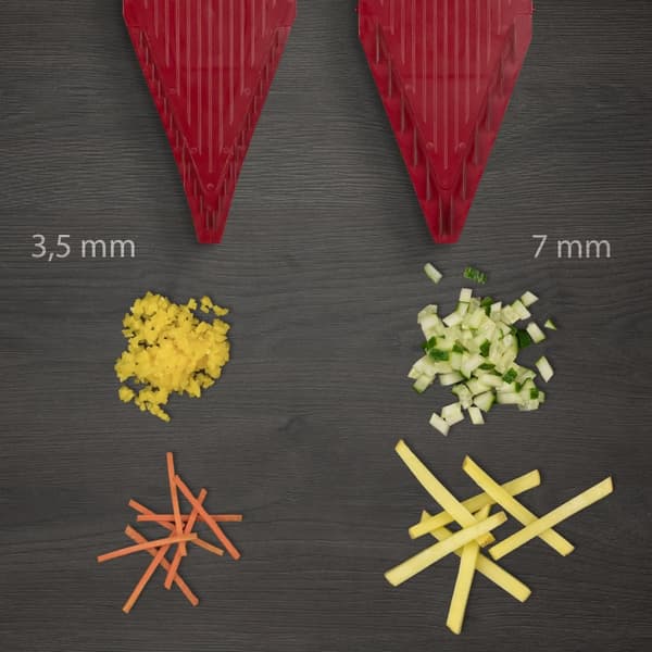 Borner Vital grøntsagsskærer startsæt rød/sort, med dressing funktion, inkl. mandolin, frugtholder, dressing, 2x knivindsatser, slider box