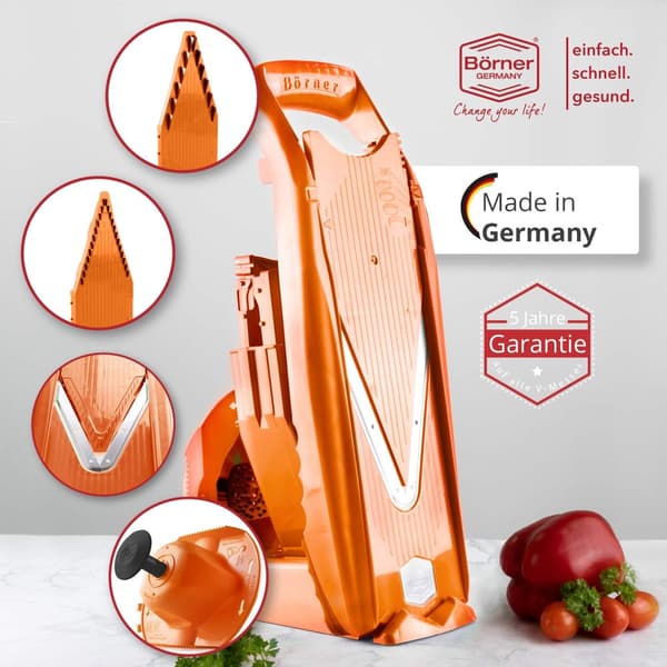 Borner grönsaksskärare V5 Powerline professionella set gurkskivare kålskärare pommes frites skärare grönsaksskärare fruktrivjärn vegansk