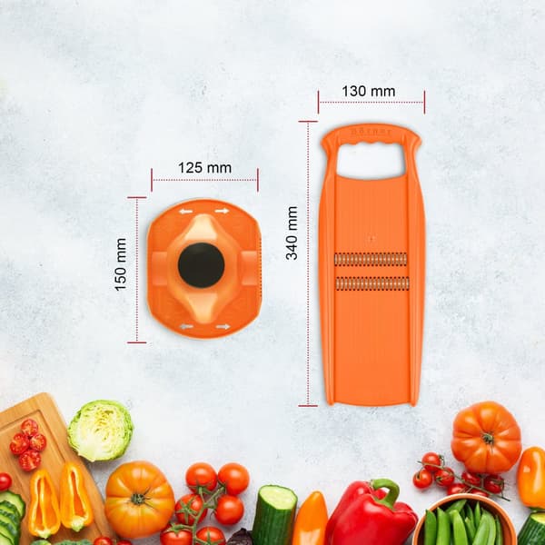 Borner Original Roko Powerline - grönsaks- och fruktskärare för fina remsor Julienne remsor set med frukthållare