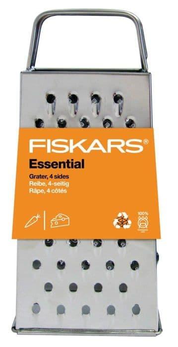 Fiskars rivjärn - 1065589 - rivjärn, 4 sidor, rostfritt stål, Höjd: 23 cm, Essential, Silver,