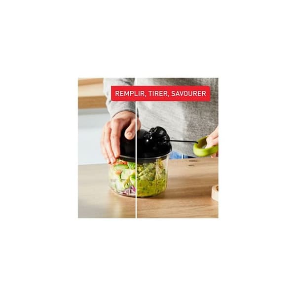 Manuell hackare och mixer - TEFAL - K1320404 - 900 ml - Rostfria blad - Lätt att rengöra