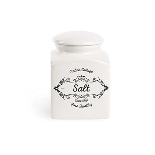 Excelsa Fin Quality Salt Pot, Keramik, Elfenbensvit, Kapacitet: 700 ml - 62153