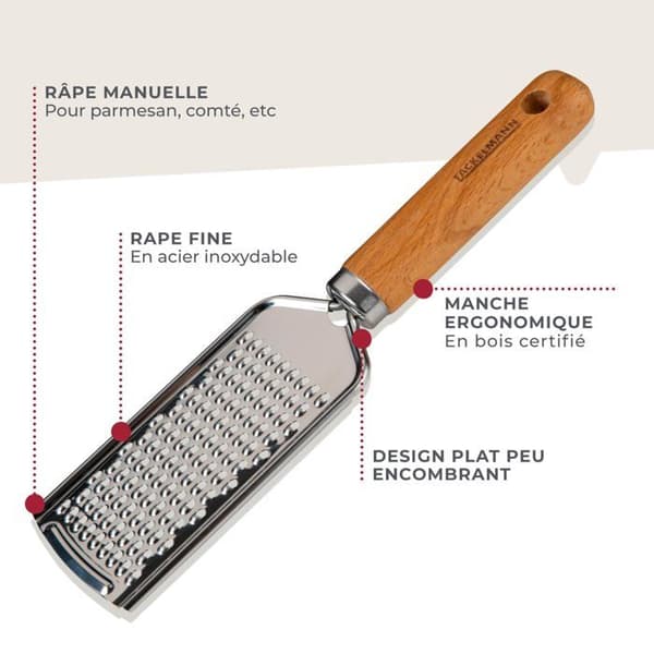 Osthyvel - Fackelmann - 31114 - Rostfritt stål - Bokträ - Ergonomisk