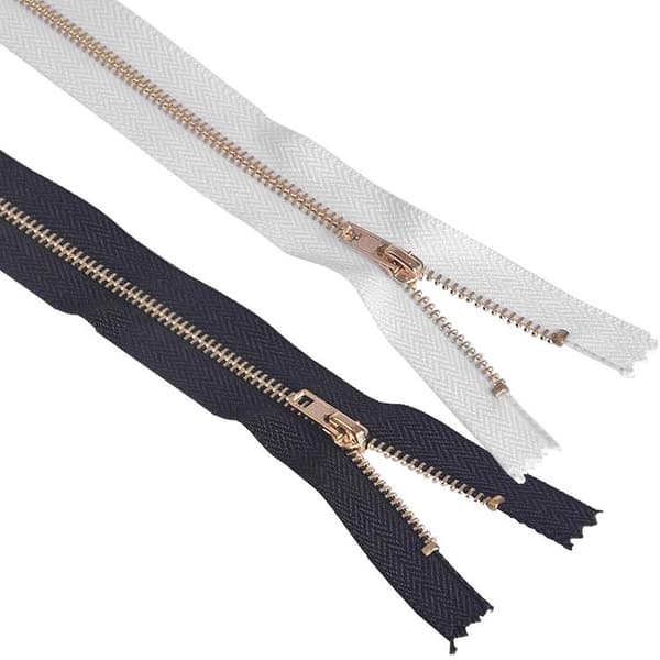 10-Pack - Dragkedjor / Blixtlås - Välj färg & längd! 14cm (Guld + vit)