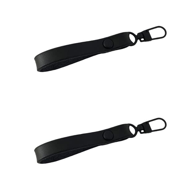 INF Äkta Läder Dragkedjekläpp Ersättning - 2-pack Svart
