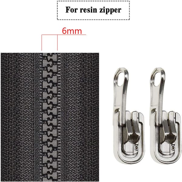 INF Double Sided Zipper Puller 5# Zipper Replacement 10pcs Sort+Sliver