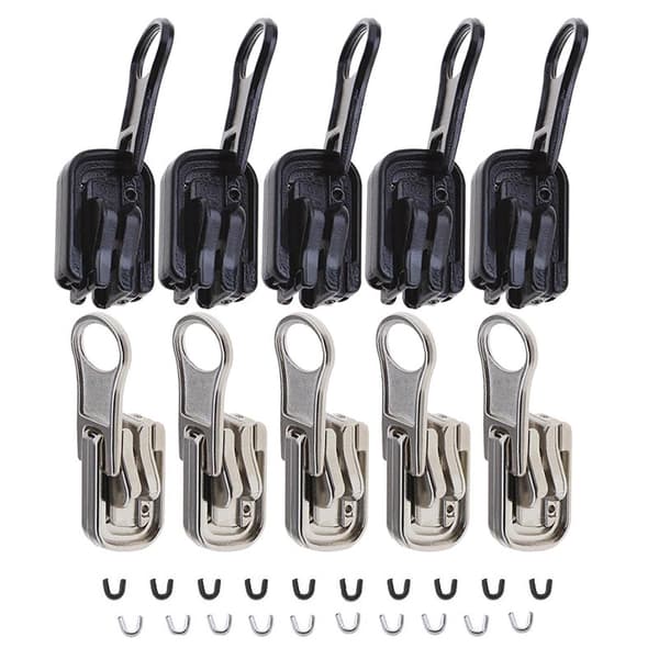 INF Double Sided Zipper Puller 5# Zipper Replacement 10pcs Sort+Sliver