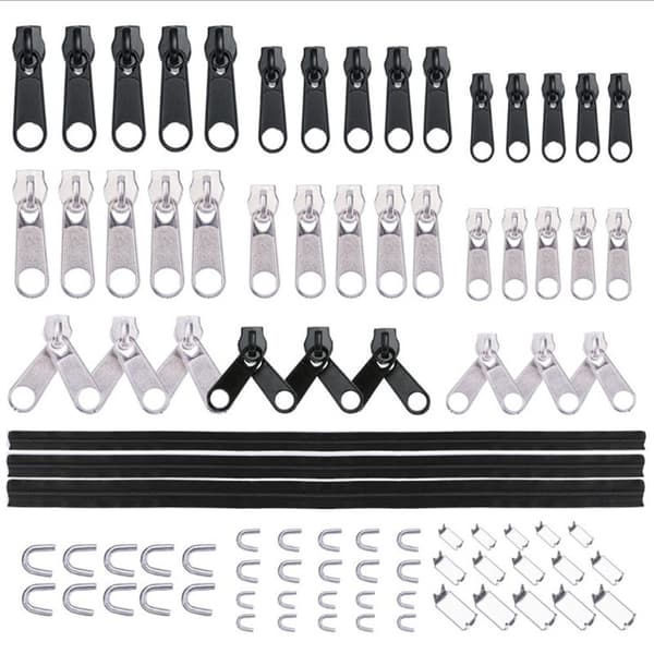INF 87 st Svarta Nylon Dragkedjeset #3, #5, #8 - Mångsidig Reparationssats
