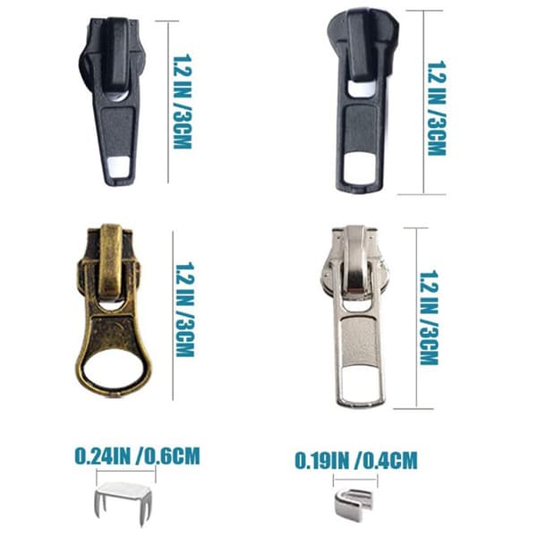 INF 48 st Dragkedjereparationssats Svart & Silver Metall Dragkedjor 5