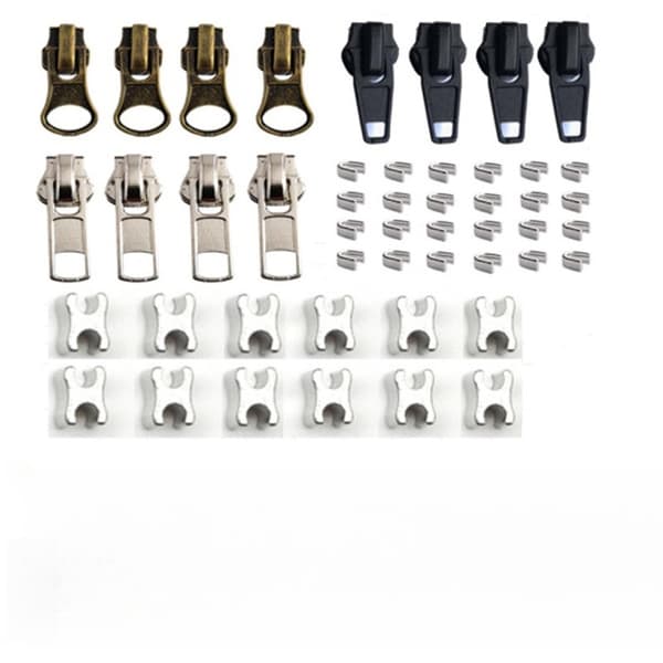INF 48 st Dragkedjereparationssats Svart & Silver Metall Dragkedjor 5