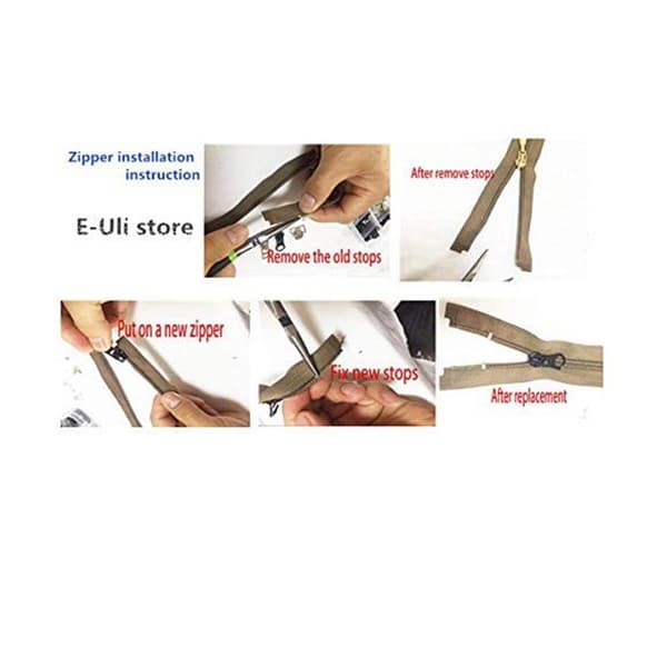 INF 48 st Dragkedjereparationssats Svart & Silver Metall Dragkedjor 8