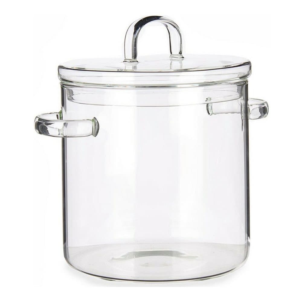 Gryta med lock Borosilikatglas Transparent (15,3 x 19,5 x 21 cm)