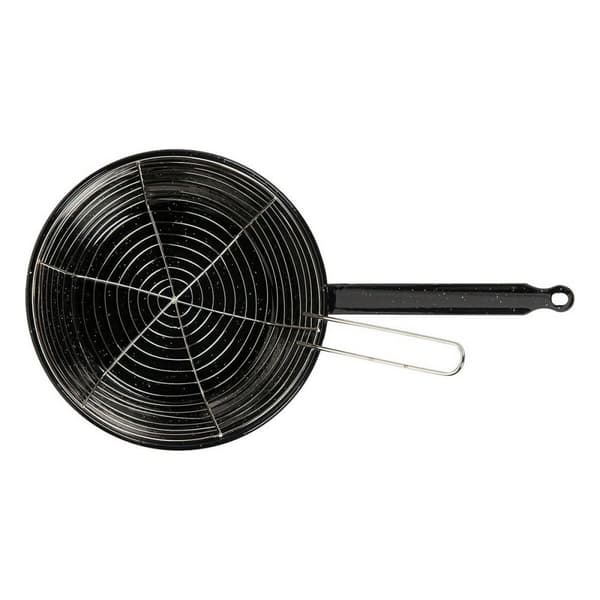 Stegepande med kurv Vaello Sort Glaseret stål (Ø 26 cm)