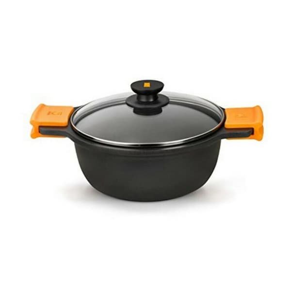 Gryde Med Glaslåg BRA A270332 8,3 L Ø 32 cm Sort Metal Aluminium Støbt aluminium