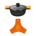 Miniatyrbillede 1 af 2: Gryde Med Glaslåg BRA A270332 8,3 L Ø 32 cm Sort Metal Aluminium Støbt aluminium