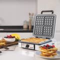 Miniatyrbild 2 av 5: Cecotec Stainless steel waffle maker, cooks 4 waffles simultaneously, Rockstone non-stick coating and adjustable temperature.