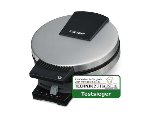 Cloer 189, 1 vafler, Hjerte (form), Sort, Rustfritt stål, Rustfritt stål, 1,3 m, 930 W