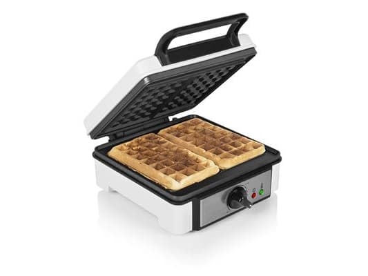 Princess 132397, 2 våffla/våfflor, Rektangulär, Svart, Rostfritt stål, Vit, 220 ° C, 1200 W, 230 V