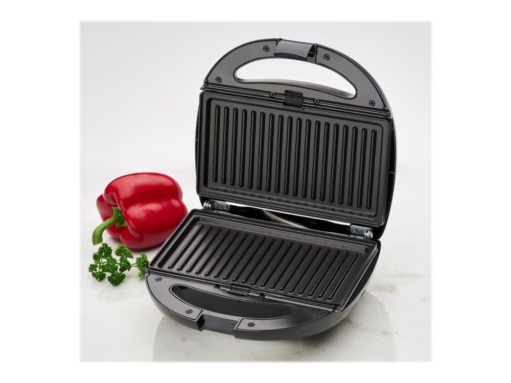 Clatronic ST/WA 3670 - Smörgåsgrill/våffeljärn/grill - 800 W - svart/inox