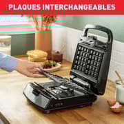 Tefal sw853d12 Snack Collection Waffeleisen und Sandwiches schwarz/Edelstahl