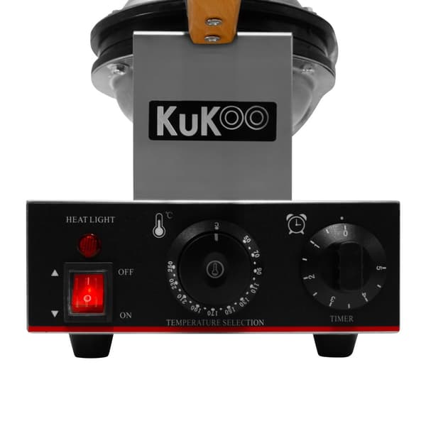 Roterande Belgiskt Våffeljärn Våffla Rund Non-stick Elektrisk 1000W 50-250°C Temperatur 1-5 Minuter Timer Kommersiell Rostfritt Stål GRATIS Tång