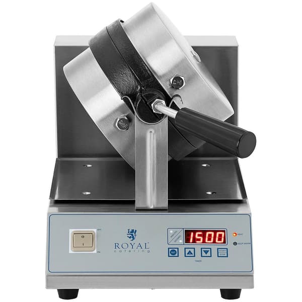 Royal Catering Våffeljärn med LED - vridbar - 1300 W