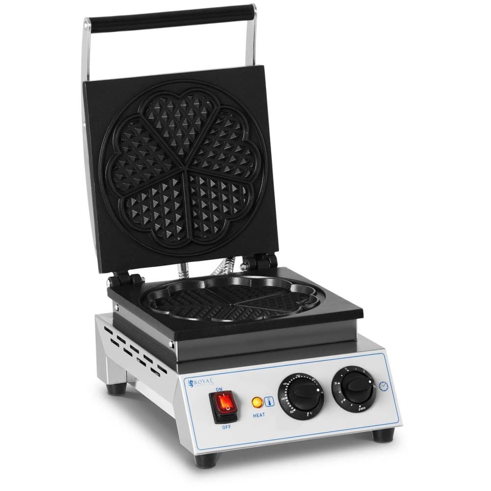 Royal Catering Hjärtformat våffeljärn - 1500 W