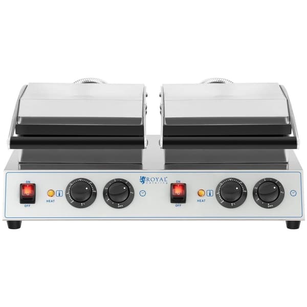 Royal Catering Dubbelt fyrkantigt våffeljärn - Belgiska våfflor - 2 x 1,500 W
