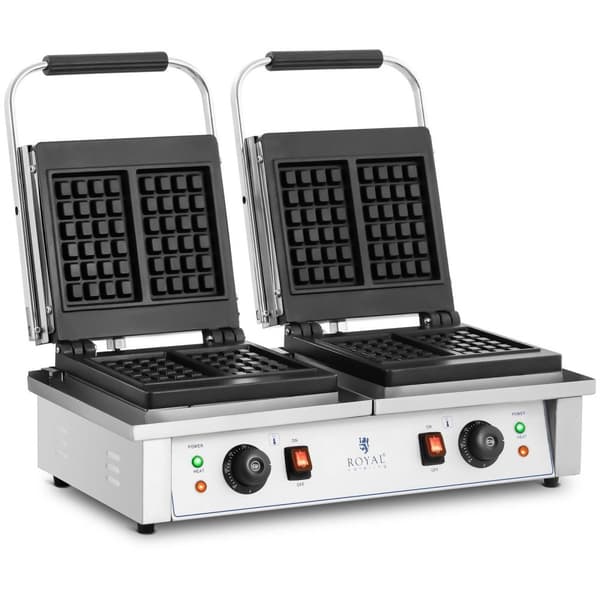 Royal Catering Våffeljärn - Dubbelt - Belgiska våfflor - Royal Catering - 2 x 2,000 W
