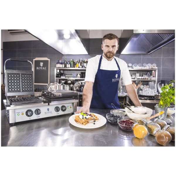 Royal Catering Våffeljärn - 2 x 2000 W - Rektangulärt