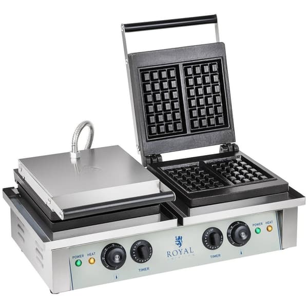 Royal Catering Våffeljärn - 2 x 2000 W - Rektangulärt