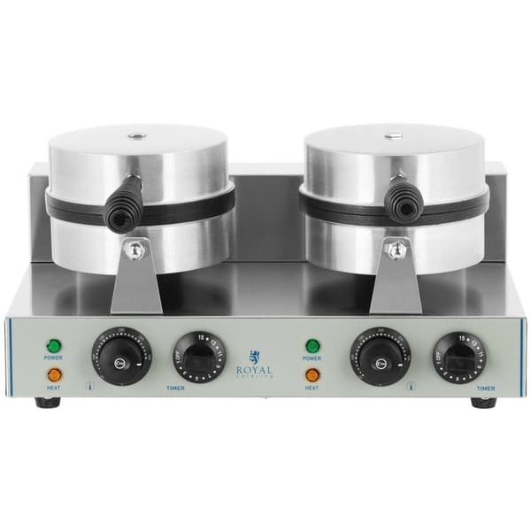 Royal Catering Dubbelt våffeljärn - 2 x 1300 W - Runt