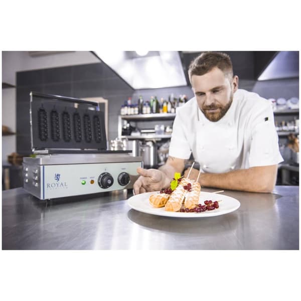 Royal Catering Våffeljärn - 1550 W - Skaft - Corn Dog