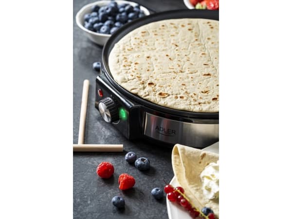 Vohvelikone Adler Crepe Maker AD 3058 1600 W, Leivonnaisten määrä 1, Crepe, Ruostumaton teräs/musta