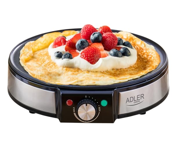 Vohvelikone Adler Crepe Maker AD 3058 1600 W, Leivonnaisten määrä 1, Crepe, Ruostumaton teräs/musta