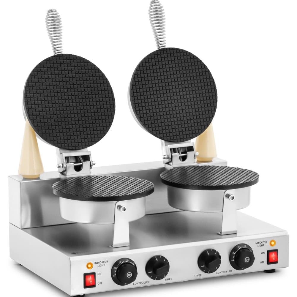 Royal Catering Dubbelt våffeljärn - runt - 2000 W - 0 - 5 min timer - Royal Catering