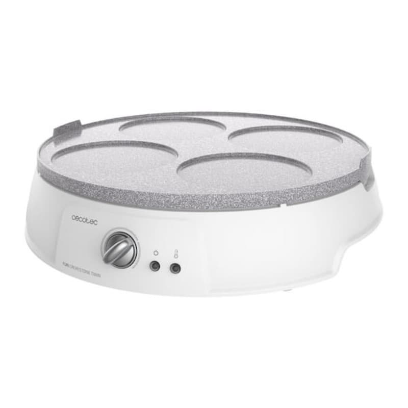 Pannkaksmaskin Cecotec Fun Crepestone Twin 1200W Vit Grå